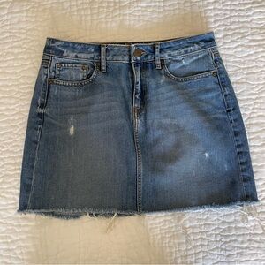 LOFT Mini Jean Cutoff Skirt